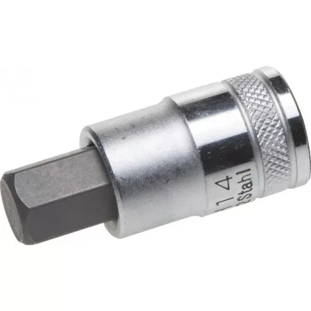 Торцовая бита-головка KRAFTOOL &quot;INDUSTRIE QUALITAT&quot;, материал S2, HEX, сатинированная, 1/2&quot;, H14 27908-14_z01 купить в Губкинске