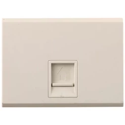 Розетка СВЕТОЗАР "ЭФФЕКТ" компьютерная, одинарная, без вставки и рамки, цвет бежевый SV-54419-B
