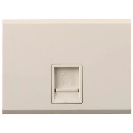 Розетка СВЕТОЗАР &quot;ЭФФЕКТ&quot; компьютерная, одинарная, без вставки и рамки, цвет бежевый SV-54419-B купить в Губкинске