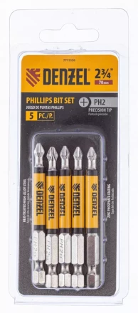 Набор бит, PH2x2х70 мм, 5 шт. Denzel 7711326 купить в Губкинске