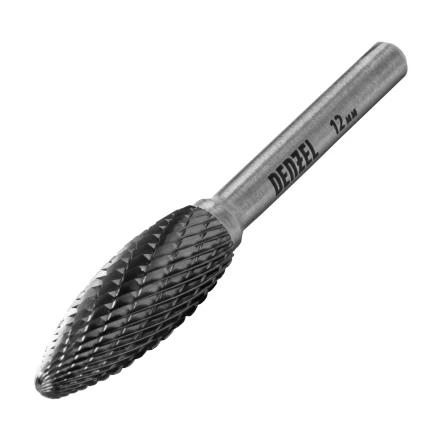 Борфреза по металлу твердосплавная Denzel, элипсообразная, тип-H, 12 мм, 72063 купить в Губкинске