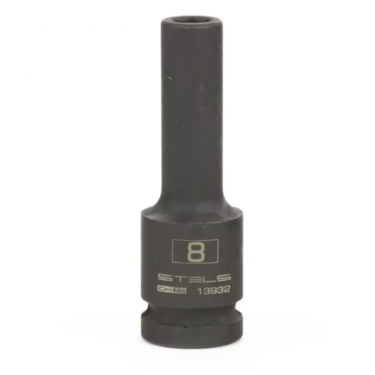 Головка ударная удлиненная шестигранная 8 мм 1/2" CrMo  Stels 13932 купить в Губкинске