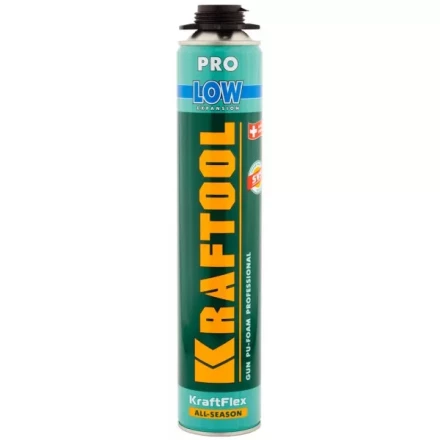 Пена &quot;PREMIUM LOW&quot; профессиональная, монтажная, пистолетная, всесезонная, 800мл, KRAFTOOL 41181_z01 купить в Губкинске