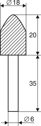 Шарошка абразивная Цилиндр с заострением 18х20х6 мм Энкор 21657 купить в Губкинске