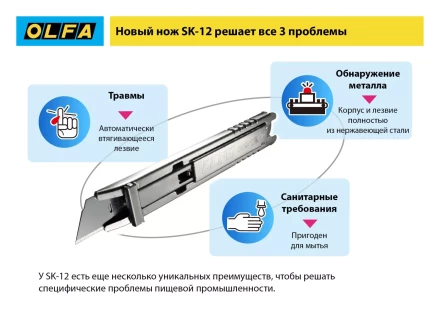Лезвие OLFA, трапециевидное для SK-12 OL-SKB-2S/10B купить в Губкинске