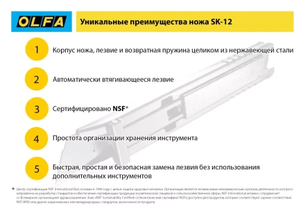 Лезвие OLFA, трапециевидное для SK-12 OL-SKB-2S/10B купить в Губкинске