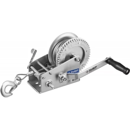 Лебедка ручная барабанная ЗУБР &quot;ПРОФЕССИОНАЛ&quot;, тяговая, тросовая, 1,1т, 8м 43113-1.1_z01 купить в Губкинске