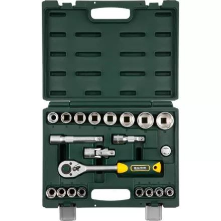 Набор KRAFTOOL &quot;EXPERT QUALITAT&quot;: Торцовые головки, 1/2&quot;, 21 предмет 27882-H22_z02 купить в Губкинске