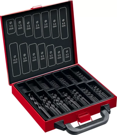 ЗУБР 99 шт, (1-10 мм), сталь Р4М2, класс В, мет.бокс, набор сверл по металлу (29605-H99) купить в Губкинске