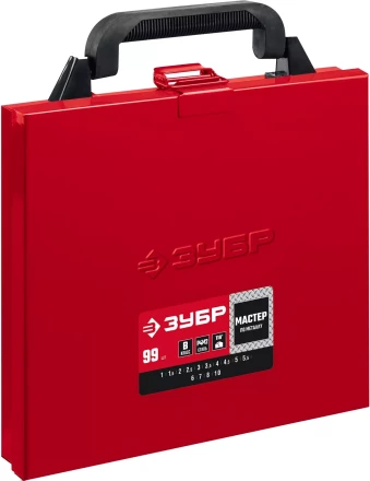 ЗУБР 99 шт, (1-10 мм), сталь Р4М2, класс В, мет.бокс, набор сверл по металлу (29605-H99) купить в Губкинске