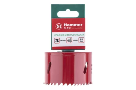 Коронка биметаллическая HAMMER Ф68х38мм 5/8&quot; BiMETALL (224-013) купить в Губкинске