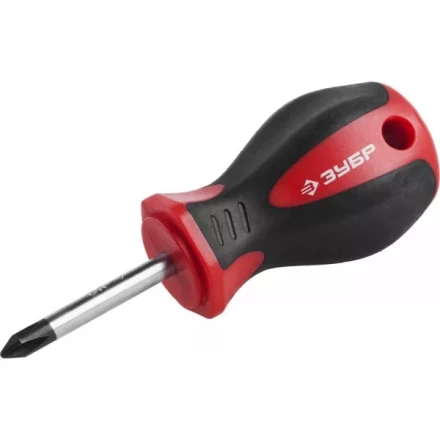 Отвертка ЗУБР &quot;МАСТЕР&quot;, &quot;STUBBY&quot; ( бочка ), Cr-v, эргономичная двухкомпонентная рукоятка, PH1x38мм 25062-38-1_z02 купить в Губкинске