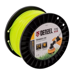 Леска для триммера зубчатый квадрат, 2,4мм х 172м, на DIN катушке FLEX CORD// Denzel 96804