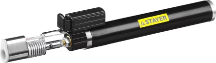 Газовая горелка STAYER &quot;PROFESSIONAL&quot;, 2в1, пьезоподжиг, регулировка пламени, 4 насадки, 1200С 55505-H6 купить в Губкинске