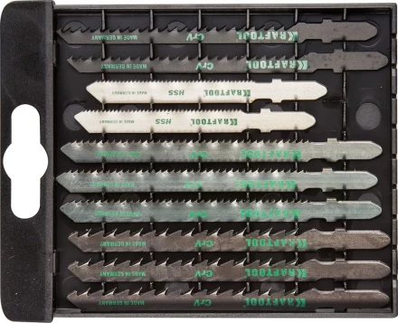 Набор KRAFTOOL Полотна для эл/лобзика, по дереву, ДСП, фанере, мягкому листовому металлу, EU-хвост., 10шт 159590-H10 купить в Губкинске