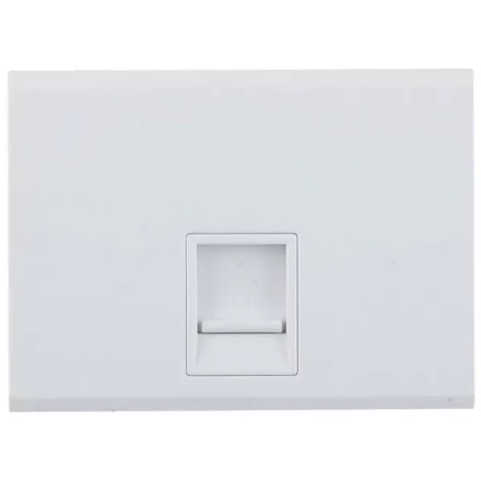 Розетка СВЕТОЗАР &quot;ЭФФЕКТ&quot; компьютерная, одинарная, без вставки и рамки, цвет белый SV-54419-W купить в Губкинске