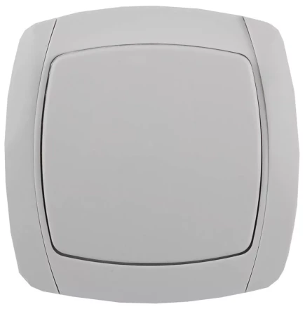 Выключатель СВЕТОЗАР &quot;CITY LIGHT&quot; одноклавишный в сборе, цвет белый, 10А/~250В SV-54230-W купить в Губкинске