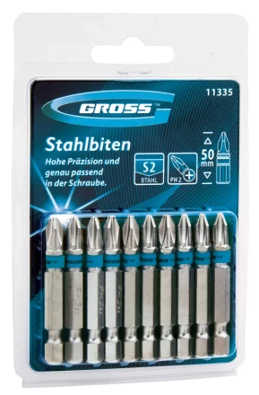 Набор бит РН2х50, сталь S2, 10шт GROSS 11335 купить в Губкинске