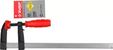 Струбцина ЗУБР &quot;МАСТЕР&quot;, тип &quot;F&quot;, пластмассовая ручка, стальная закаленная рейка, 50х250мм 32150-050-250 купить в Губкинске