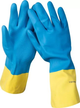Перчатки STAYER латексные с неопреновым покрытием, экстрастойкие, с х/б напылением, размер L 11210-L купить в Губкинске