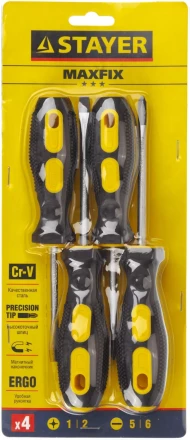 Набор STAYER &quot;MASTER&quot;: Отвертки слесарные, двухкомпонентная рукоятка, магнитный наконечник, 4шт 2513-H4_z01 купить в Губкинске