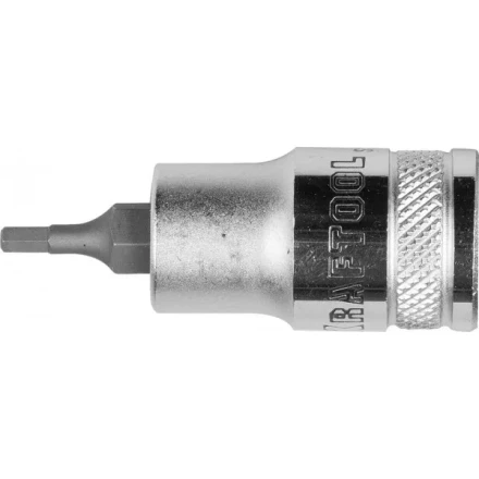 Торцовая бита-головка KRAFTOOL &quot;INDUSTRIE QUALITAT&quot;, материал S2, HEX, сатинированная, 1/2&quot;, H3 27908-03_z01 купить в Губкинске