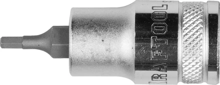 Торцовая бита-головка KRAFTOOL &quot;INDUSTRIE QUALITAT&quot;, материал S2, HEX, сатинированная, 1/2&quot;, H3 27908-03_z01 купить в Губкинске