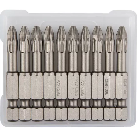 Биты &quot;ЕХPERT&quot; торсионные кованые, обточенные, KRAFTOOL 26123-2-50-10, Cr-Mo сталь, тип хвостовика E 1/4&quot;, PZ2, 50мм, 10шт 26123-2-50-10 купить в Губкинске