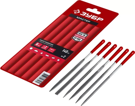 ЗУБР 6 шт, 140 мм, в чехле, с ручками, набор надфилей (16014-H6) купить в Губкинске