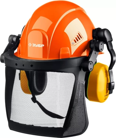 ЗУБР ТРИАДА, защитная каска в комплекте с наушниками и защитным сетчатым экраном, Профессионал (11099) купить в Губкинске