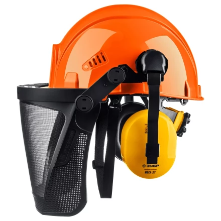 ЗУБР ТРИАДА, защитная каска в комплекте с наушниками и защитным сетчатым экраном, Профессионал (11099) купить в Губкинске