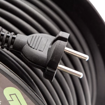 Удлинитель силовой 50 м Сибртех 95855, 10А, тип УХ10, ПВС, на кабельной катушке, 4 розетки без заземления купить в Губкинске