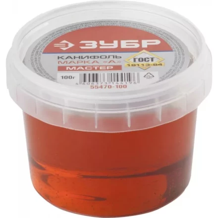 Канифоль ЗУБР для паяльных работ, пластиковая банка, 100г 55470-100 купить в Губкинске