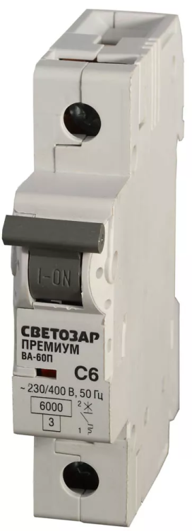 Выключатель автоматический СВЕТОЗАР "ПРЕМИУМ" 1-полюсный, 32 A, "C", откл. сп. 6 кА, 230 / 400 В SV-49021-32-C купить в Губкинске