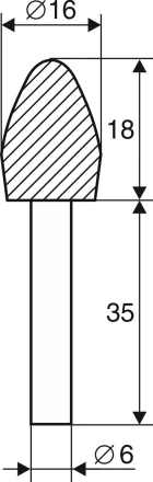 Шарошка абразивная Капля 16х18х6 мм Энкор 21663 купить в Губкинске