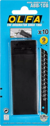 Лезвие OLFA сегментированные BLACK MAX, 9х80х0,38мм, 13 сегментов, 10шт OL-ABB-10B купить в Губкинске