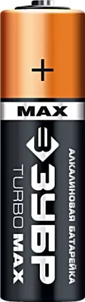 Батарейка ЗУБР &quot;TURBO MAX&quot; щелочная (алкалиновая), тип AA, 1,5В, 4шт на карточке 59206-4C купить в Губкинске