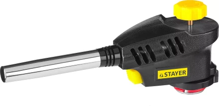 Газовая горелка "ProTerm" на баллон, STAYER "PROFESSIONAL" 55582, с пьезоподжигом, регулировка пламени, вихревое пламя, цанговое соединение, 1300С 55582 купить в Губкинске