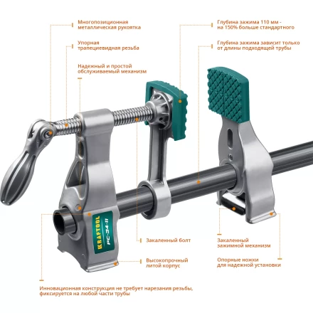 Струбцина KRAFTOOL PC-34-xx трубная 32301-2 купить в Губкинске