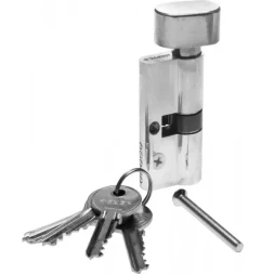 Механизм ЗУБР "МАСТЕР" цилиндровый, тип "ключ-защелка", цвет хром, 5-PIN, 70мм 52103-70-2