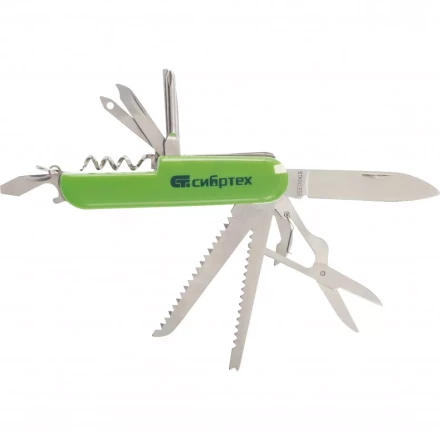 Нож многофункциональный компактный размер 15 функций 90 мм Сибртех 17626 купить в Губкинске