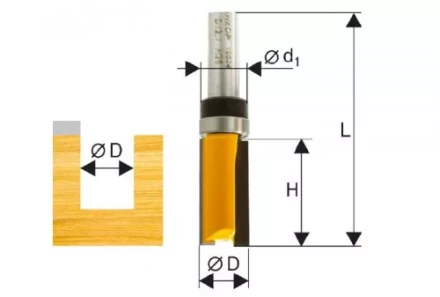 Фреза кромочная прямая ф19х26мм хв. 8мм 46183 купить в Губкинске