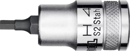 Торцовая бита-головка KRAFTOOL &quot;INDUSTRIE QUALITAT&quot;, материал S2, HEX, сатинированная, 1/2&quot;, H4 27908-04_z01 купить в Губкинске