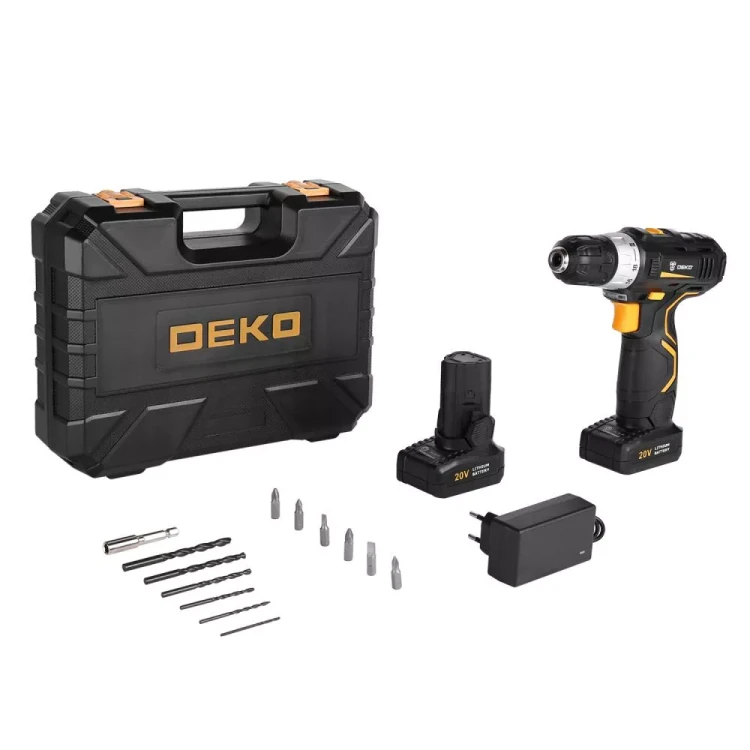 Дрель аккумуляторная в наборе DEKO GCD20DU3 SET5, 063-4145 купить в Губкинске