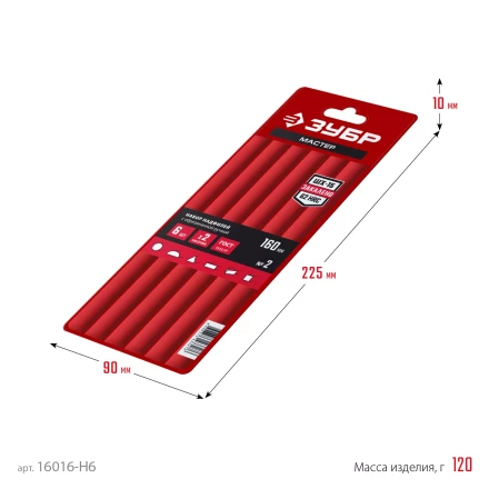 ЗУБР 6 шт, 160 мм, в чехле, с ручками набор надфилей (16016-H6) купить в Губкинске