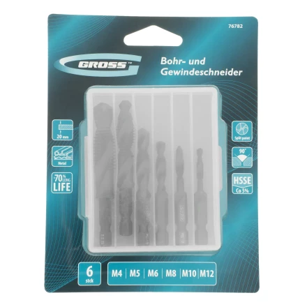 Набор сверл-метчиков, М4-М12, Co5% // Gross 76782 купить в Губкинске