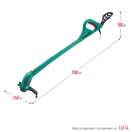 ЗУБР 300 Вт, ш/с 25 см, сетевой триммер (ТСН-25-300) купить в Губкинске
