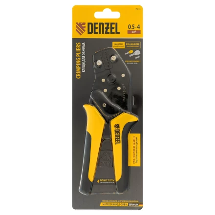 Клещи для обжима наконечников штыревых НШВ, НШВИ, НШВИ-2, 0,5-4 мм2 Denzel 17743 купить в Губкинске