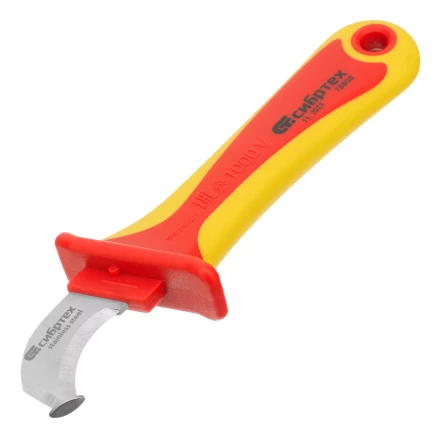 Нож диэлектрический Сибртех до 1000 В, для снятия оплетки электрокабелей 78808 купить в Губкинске