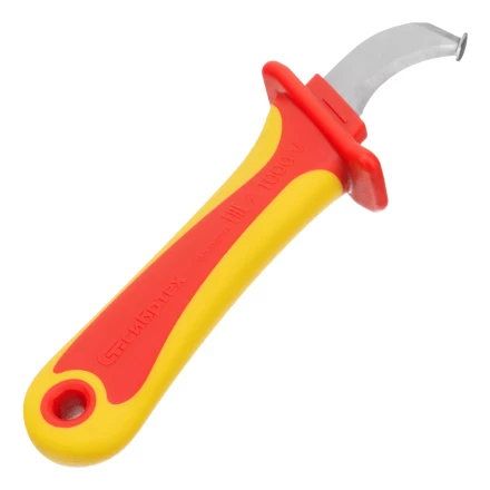 Нож диэлектрический Сибртех до 1000 В, для снятия оплетки электрокабелей 78808 купить в Губкинске